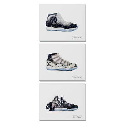 Luxe Kicks Couture Triptych Canvas Wall Art - 39" x 26" - (Set of 3)