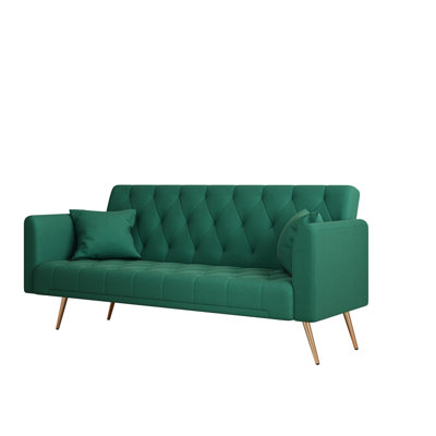 Cathal Velvet Sleeper convertible love seat sofa, American retro velvet, suitable for small living room, bedroom by Mercer41
