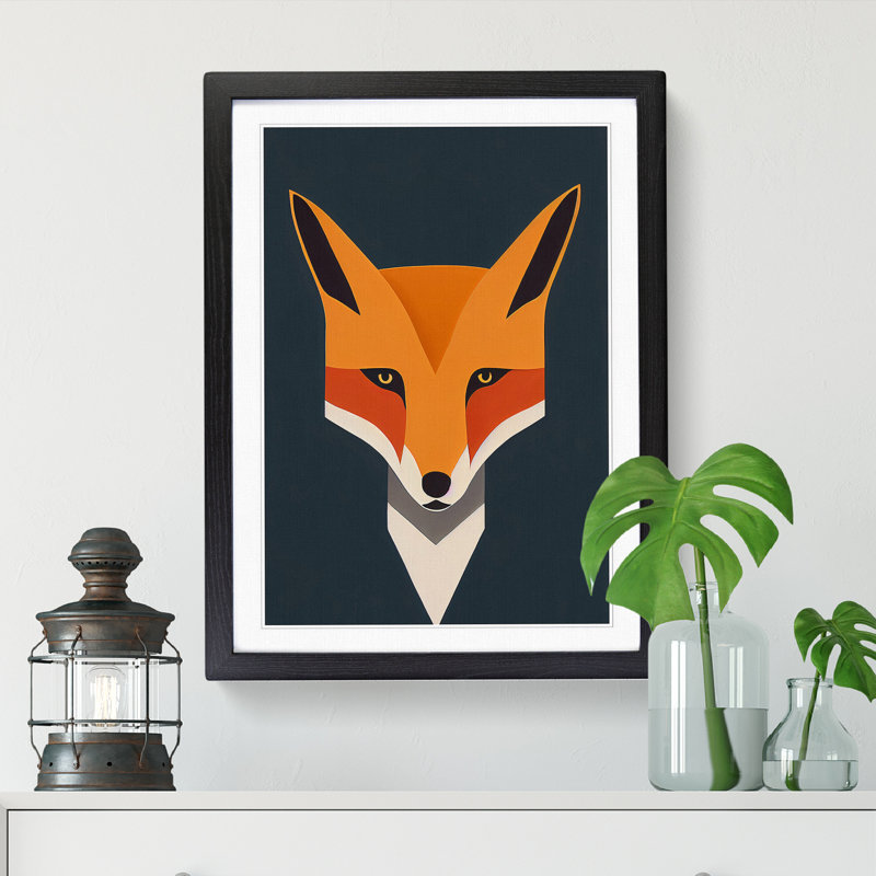 Mr Fox Abstract Art Vol.1 - Picture Frame Print, 34cm H x 25cm W, Black