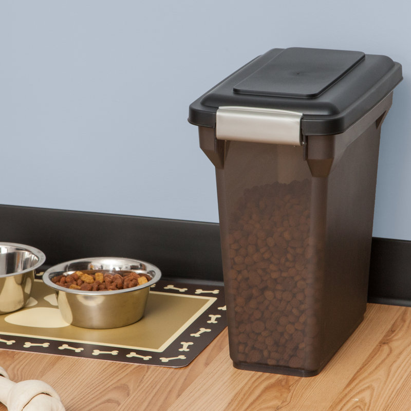Translucent Black 15 Qt Airtight Pet Food Storage Container