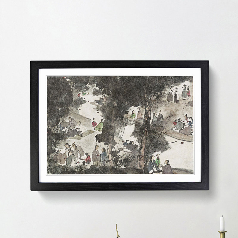 Gathering in the Forest by Wu Shixian - Framed Print, Black Framed, 36cm H x 48cm W x 2cm D