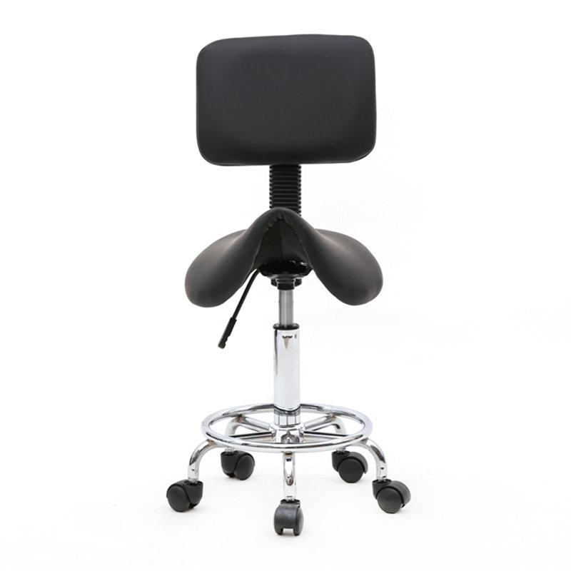 Backed Adjustable Height Ergonomic Lab Stool with Wheels