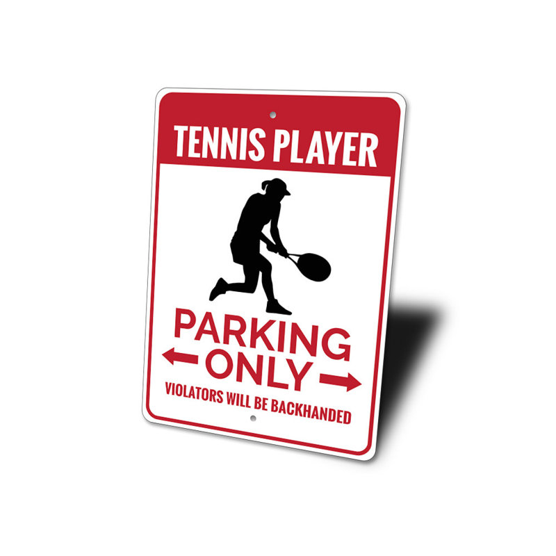 Enseigne de tennis en aluminium, H 18 po x l 12 po x P 0,06 po