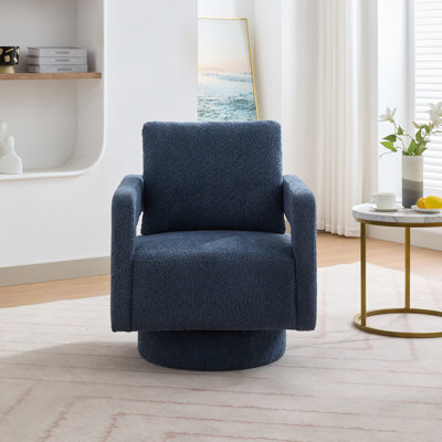 Fauteuil d'appoint pivotant à dossier creux et accoudoirs l 29,12 po