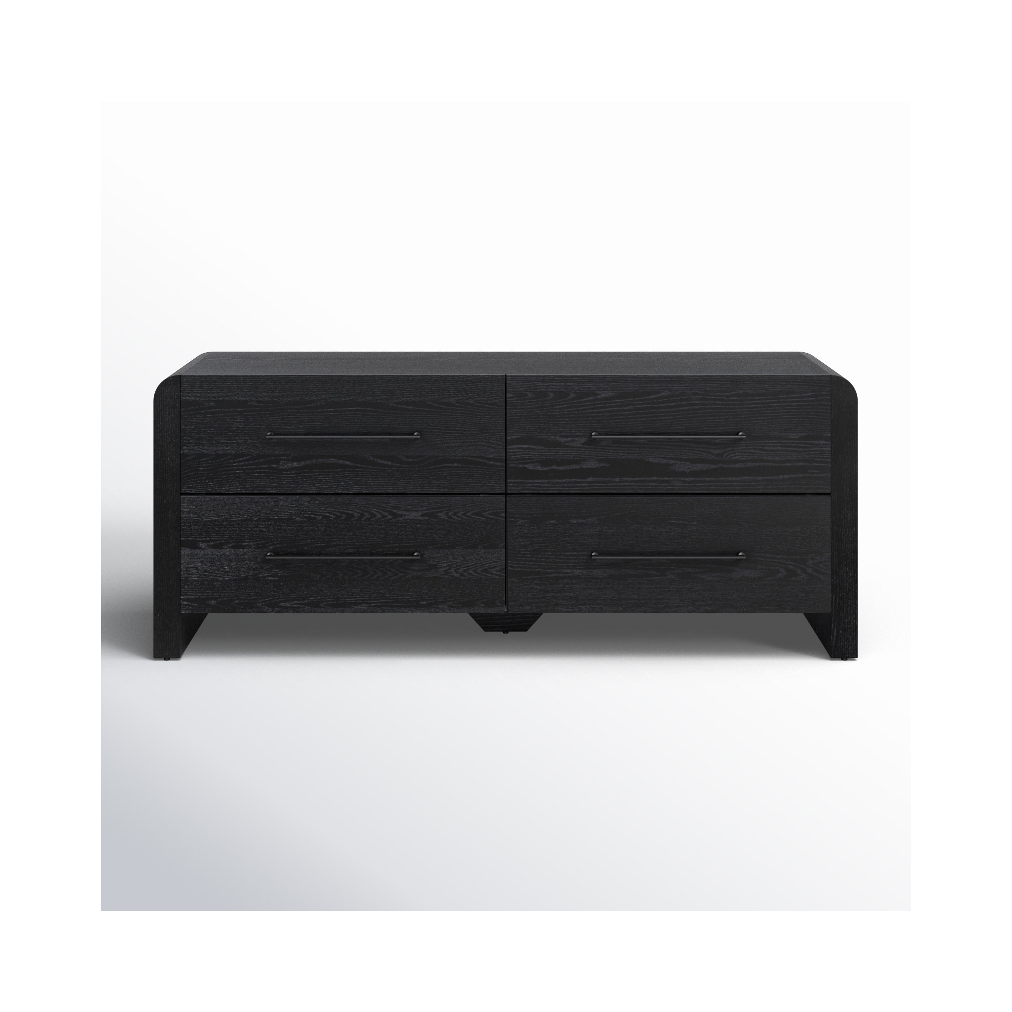 Cruz Wood 4 Drawer Dresser, Black
