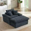 Chaise longue avec repose-pieds 51,97 po Corduroy-2125448071