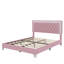 Grand cadre de lit tapissier grand avec lumières DEL, lit plateforme moderne en velours avec tête de lit capitonnée, rose-1135721160