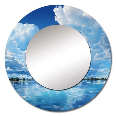 Clouds Skys Canvas XI - Clouds Unique Wall Mirror, White Round Mirror, Printed Metal Art