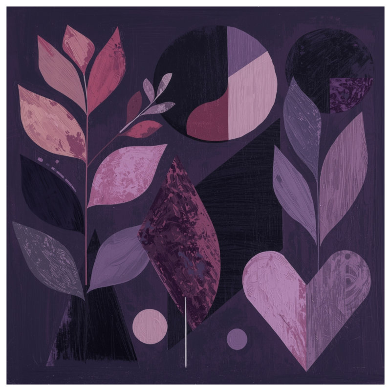 Coussins géométriques à motif abstrait botanique, 16 po x 16 po