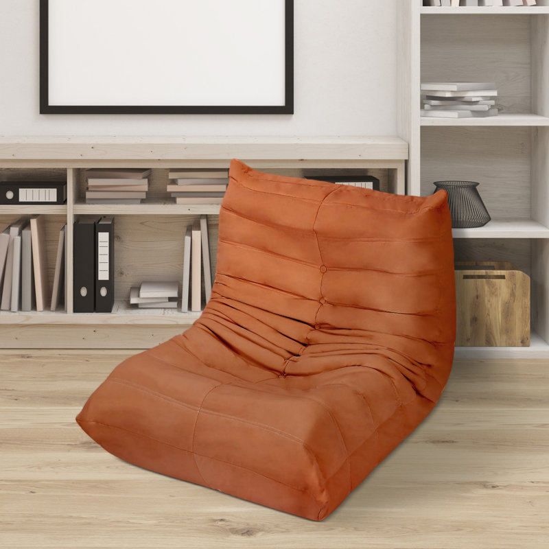 29.92-Inch Lazy Susan Chairs For Adults And Kids, Orange Faux Leather