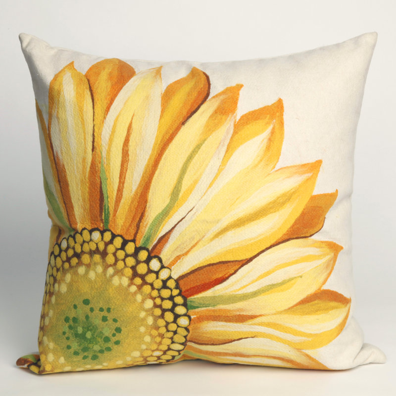 Keisha Sunflower Outdoor Square Pillow Cover and Insert, 20"