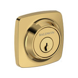 Soft Square Deadbolt Patio Deadbolt in Lifetime (PVD) Polished Brass