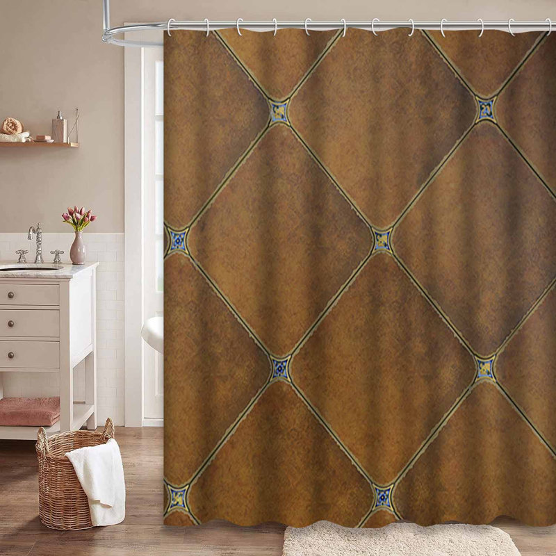 Carrelage rustique brun antique avec 12 crochets, 72" L x 78" W