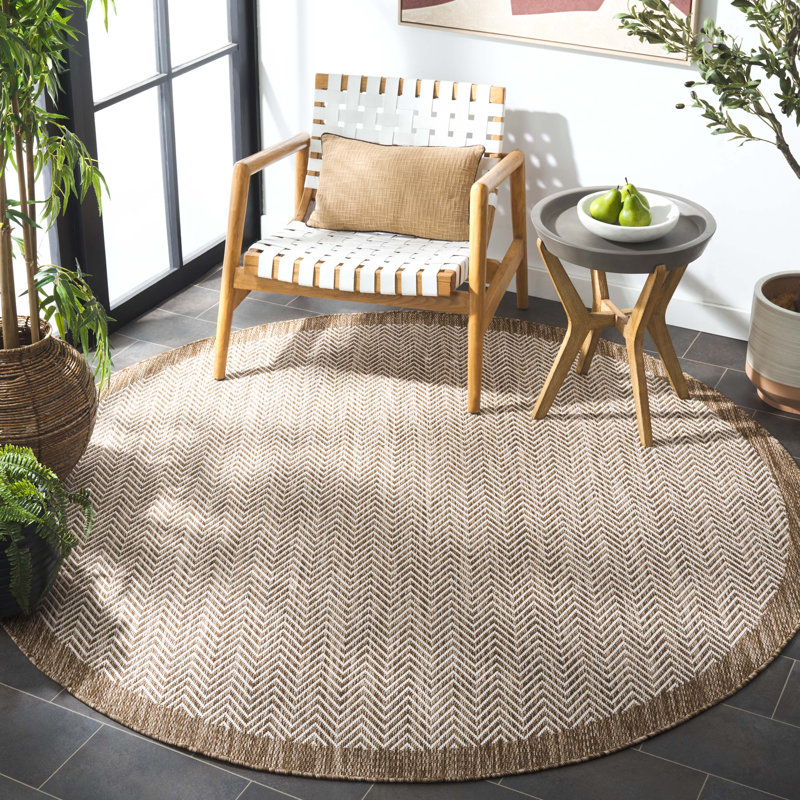 Tapis à chevrons Fayean Performance Performance, Rond 6 pi 7 po