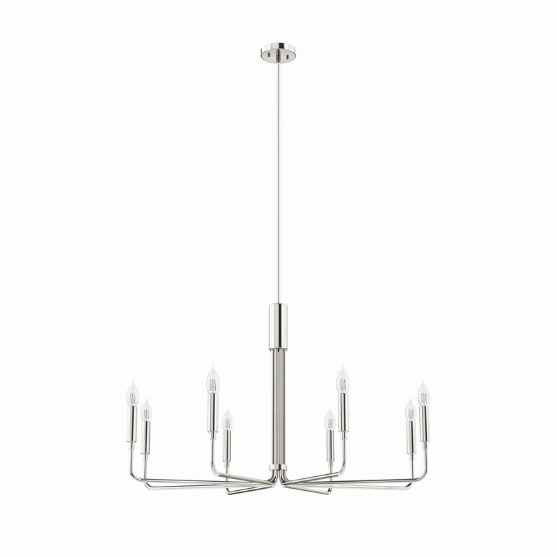 Modway Rekindle 8-Light Chandelier, Polished Nickel