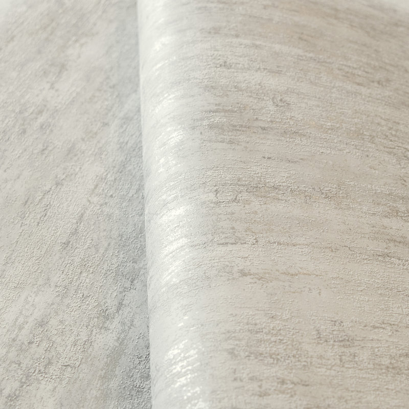 Brera 10.05m x 53cm Textured Metallic Wallpaper Roll, Frost Grey