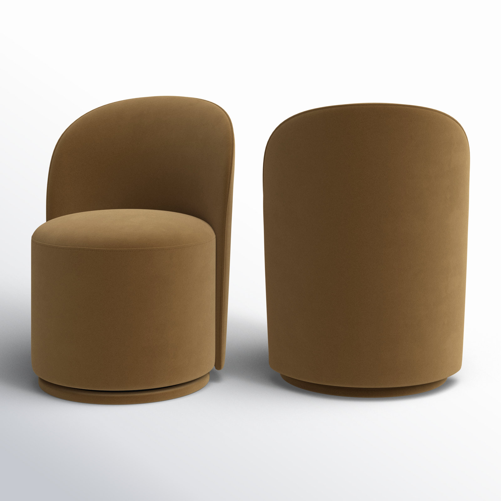 Sharlene Swivel Dining Chair, Soren Ochre Performance Velvet
