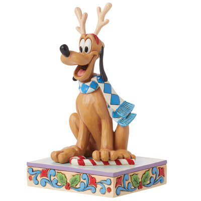 Figurine de Pluto, chien de Noël, Disney Traditions par Jim Shore, 14,3 cm (5,625 po)