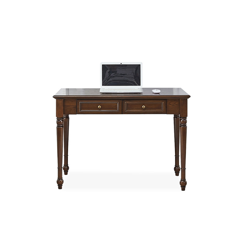 Bureau d'écriture rectangulaire en bois massif avec tiroirs Black Walnut, H 29,92 po x l 47,24 po x P 23,62 po, Noir noyer