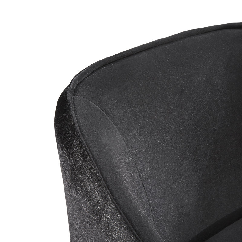 Remus Velvet Barrel Chair, Black