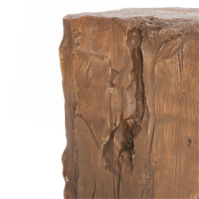 Amira Outdoor And Indoor Stump Shape MGO Side Table, Brown Finish