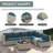 6-Person All-Weather Rattan Sofa Set, Outdoor Seating Group with Cushions & Glass Table-1590629043