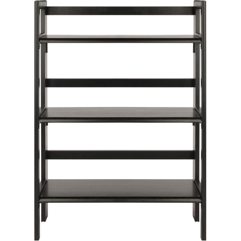 3-Tier Stackable Folding Wood Shelving Unit For Books And Display, Space-Saving Storage Solution