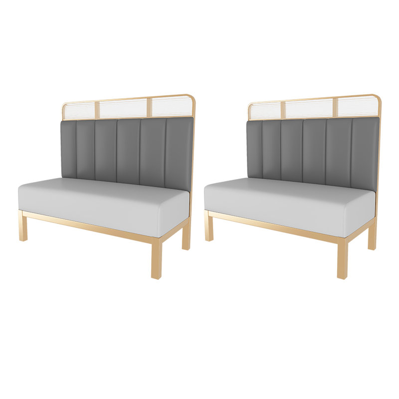 Banc rembourré en similicuir Modern Simple Cafe, Gris / gris clair