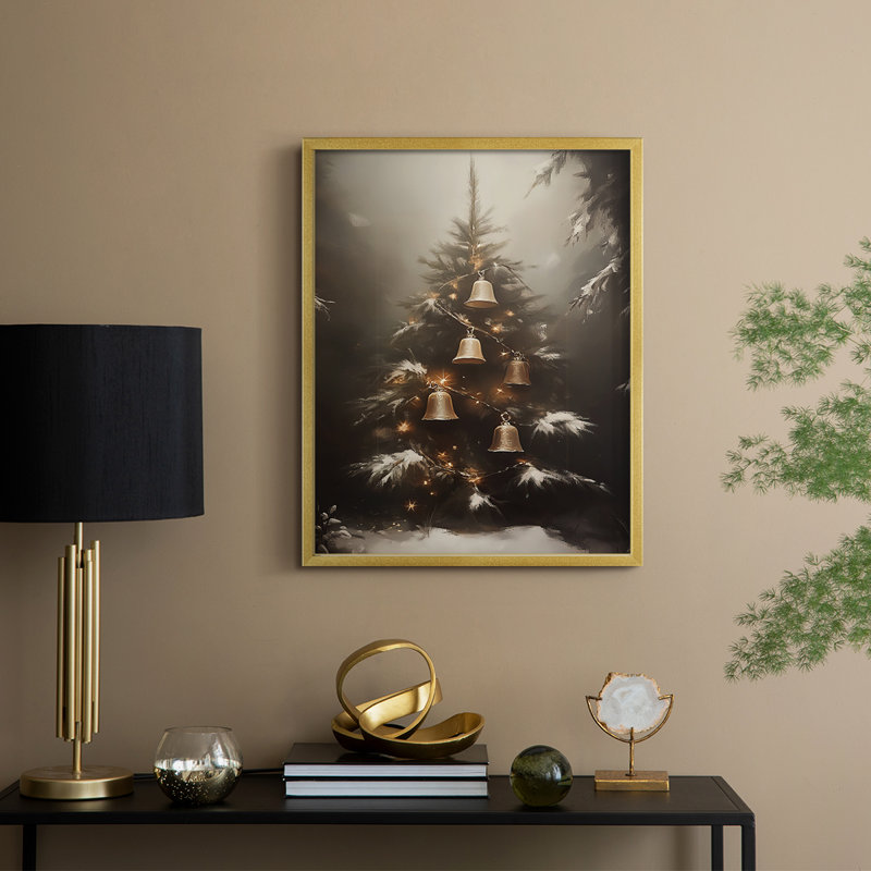 «Christmas Holiday Art», série 2-CLV, reproduction encadrée - bois massif