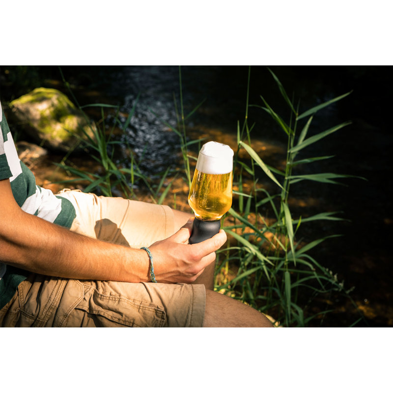 Coniah 450ml Beer Mug Set, Clear/Black