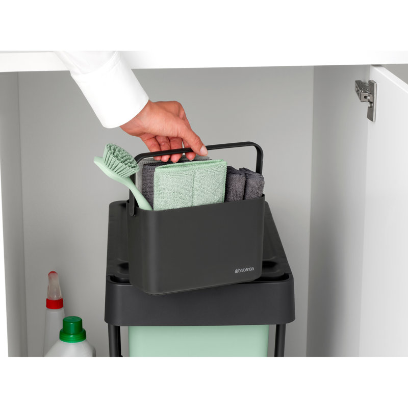 Brabantia Sinkside Cleaning Set, Cleaning Caddy, Dish Brush, Squeegee, 3brabantia  Microfibre Cleaning Pads And 2 Microfibre Cleaning Cloths