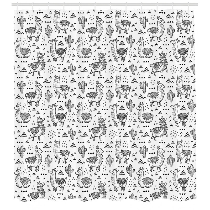 Shower Curtain with Hooks Included, 70" H x 69" W