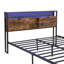 Base de lit plateforme en métal avec tête de lit en bois et pied de lit USB, station de charge, 2 tiroirs, rangement, lumières DEL, aucun sommier requis, assemblage facile-418839860