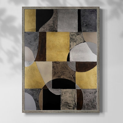 Neutral Framework II Framed Print - Solid Wood