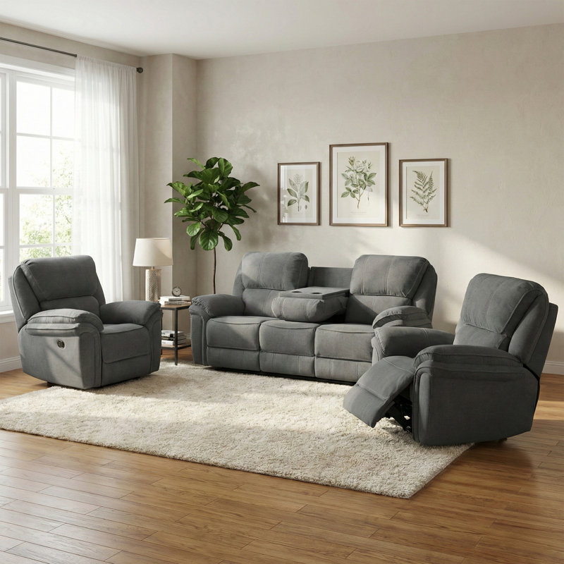 Coonrod 97cm Wide Recliner, Dark Gray
