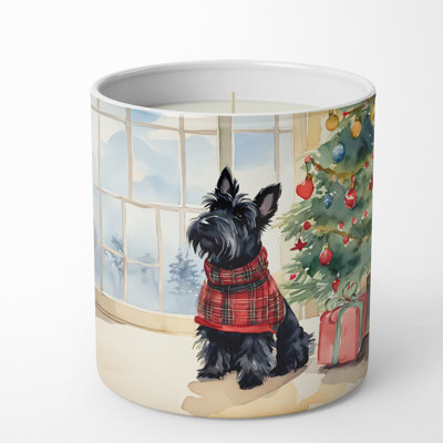 Caroline's Treasures Christmas Tree Scented Tumbler Candle With Ceramic Holder In Multi Color