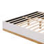 Base de lit grand format avec tête de lit rembourrée en lin épais, base en bois massif