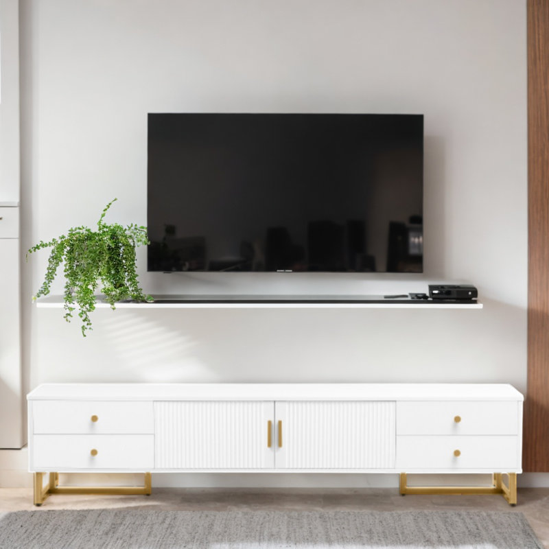 Meuble télé Modern Wave, Blanc