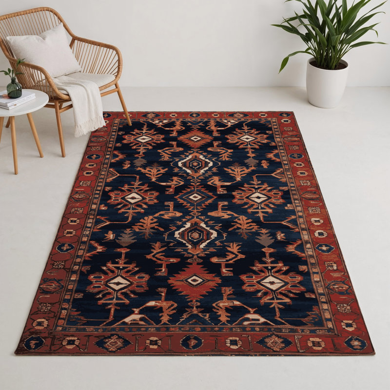 Persian Gray Indoor and Outdoor Area Rug, Rectangle 9' x 12'