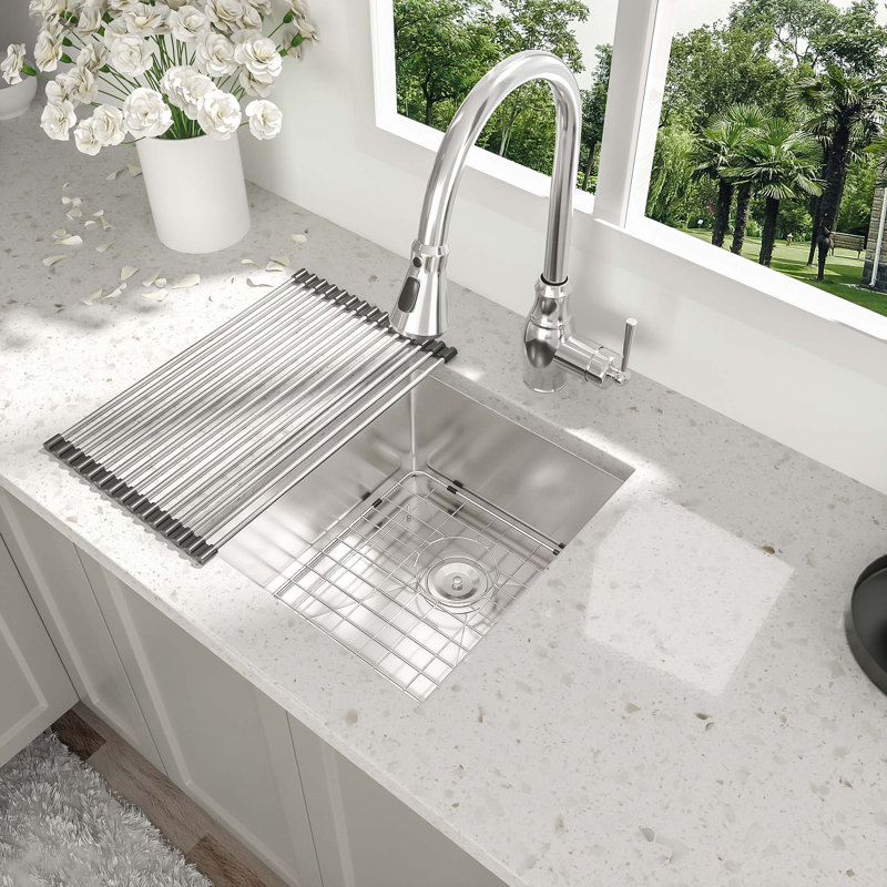 15 Inch Undermount Sink - 15"x17"x10" Undermount Stainless Steel Kitchen Sink 16 Gauge Single Bowl Kitchen Sink 10 Inch Deep Bar/Prep Sink Basin