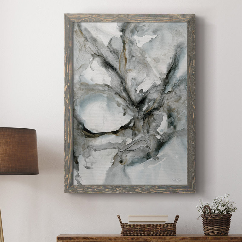 «Djamel Marble Harmony», reproduction sur toile encadrée, H 37,5 po x l 27,5 po x P 1 po, gris