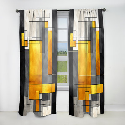Lippert - Abstract Geometric Room Darkening Curtain - 1 Panels
