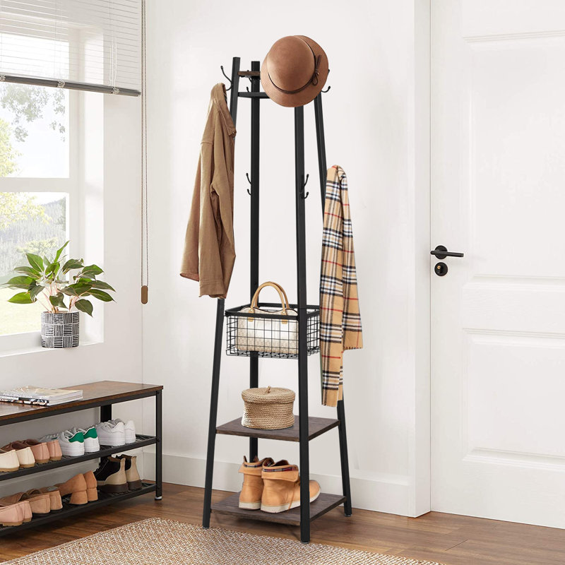 NS 45.5cm Wide Hall Tree, Dark Brown