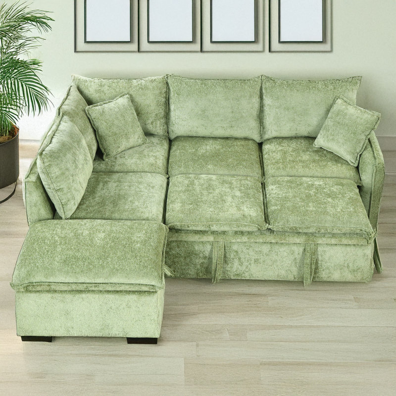 Sleeper Sofa Convertible Sofa Bed Sofa Arm Sofa Bed Couch Sleep Sofa Comfy Sofa Modern Sofa, Green Chenille