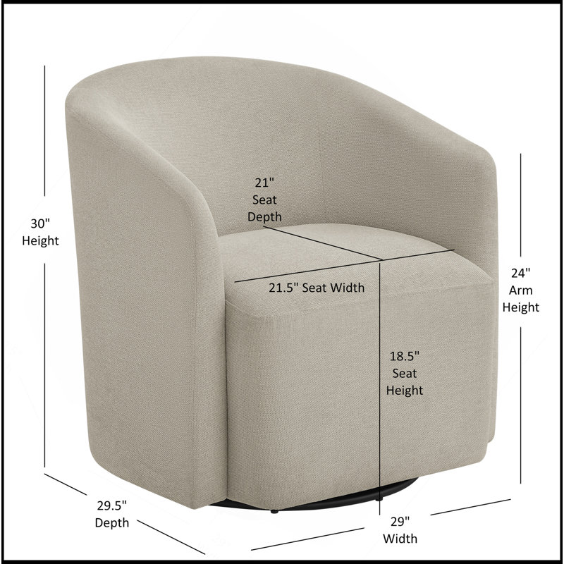 Fauteuil demi-tonneau pivotant, Beige
