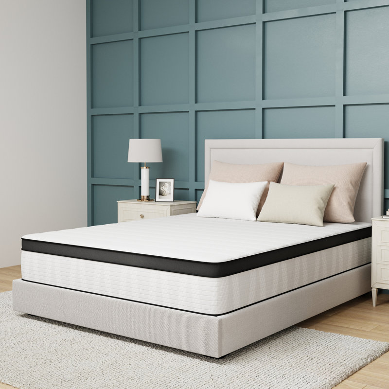 Matelas hybride à plateau-coussin en mousse à mémoire de forme moyenne de 10 po Avenco - Garantie de 10 ans, CertiPUR-US, certifié OEKO-TEX