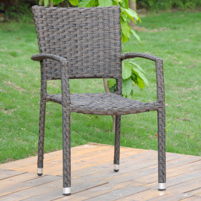 Stanek Wicker Outdoor Stacking Dining Armchair