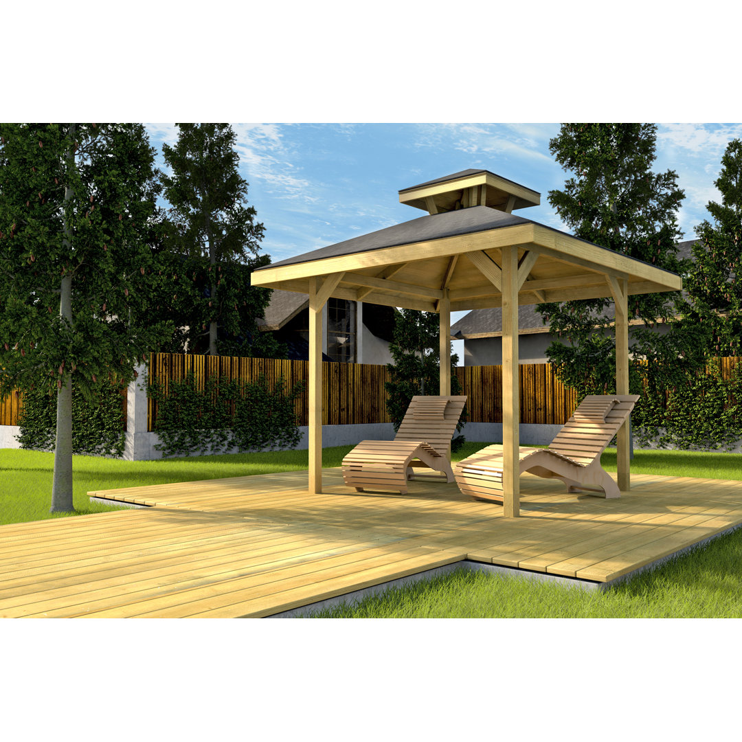 300 cm x 300 cm Pavillon aus Massivholz