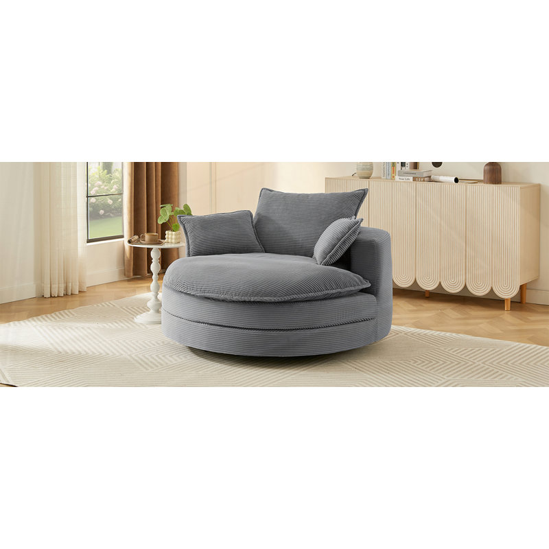 Fauteuil demi-tonneau pivotant, Gris