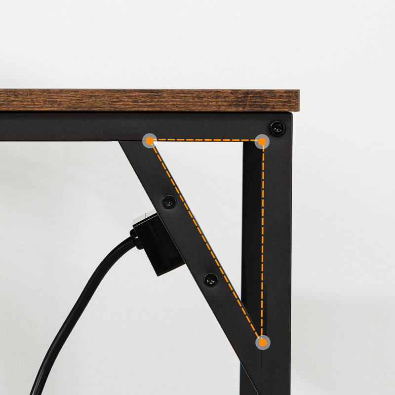 Ikeaka 23.6" End Table with Built-In Outlets